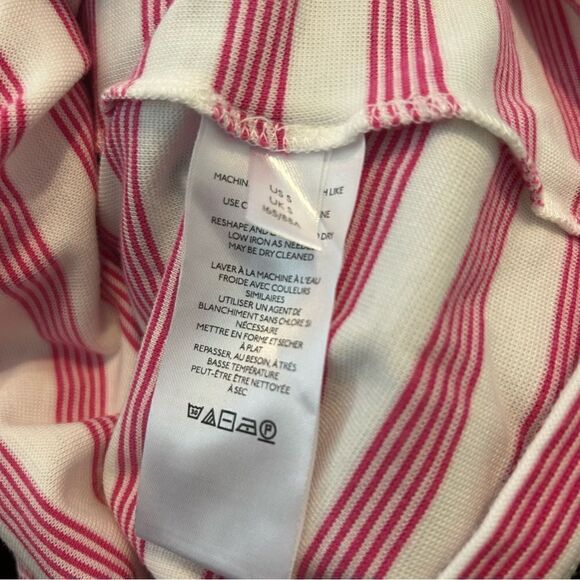 Maeve by ANTHROPOLOGIE white pink striped shirt tee top women’s small - Picture 3 of 7